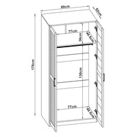 Armadio Guardaroba Finning con Ante a Persiana 176 x 80 x 52 cm Bianco [en.casa]