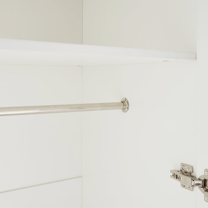 Armadio Guardaroba Finning con Ante a Persiana 176 x 80 x 52 cm Bianco [en.casa]