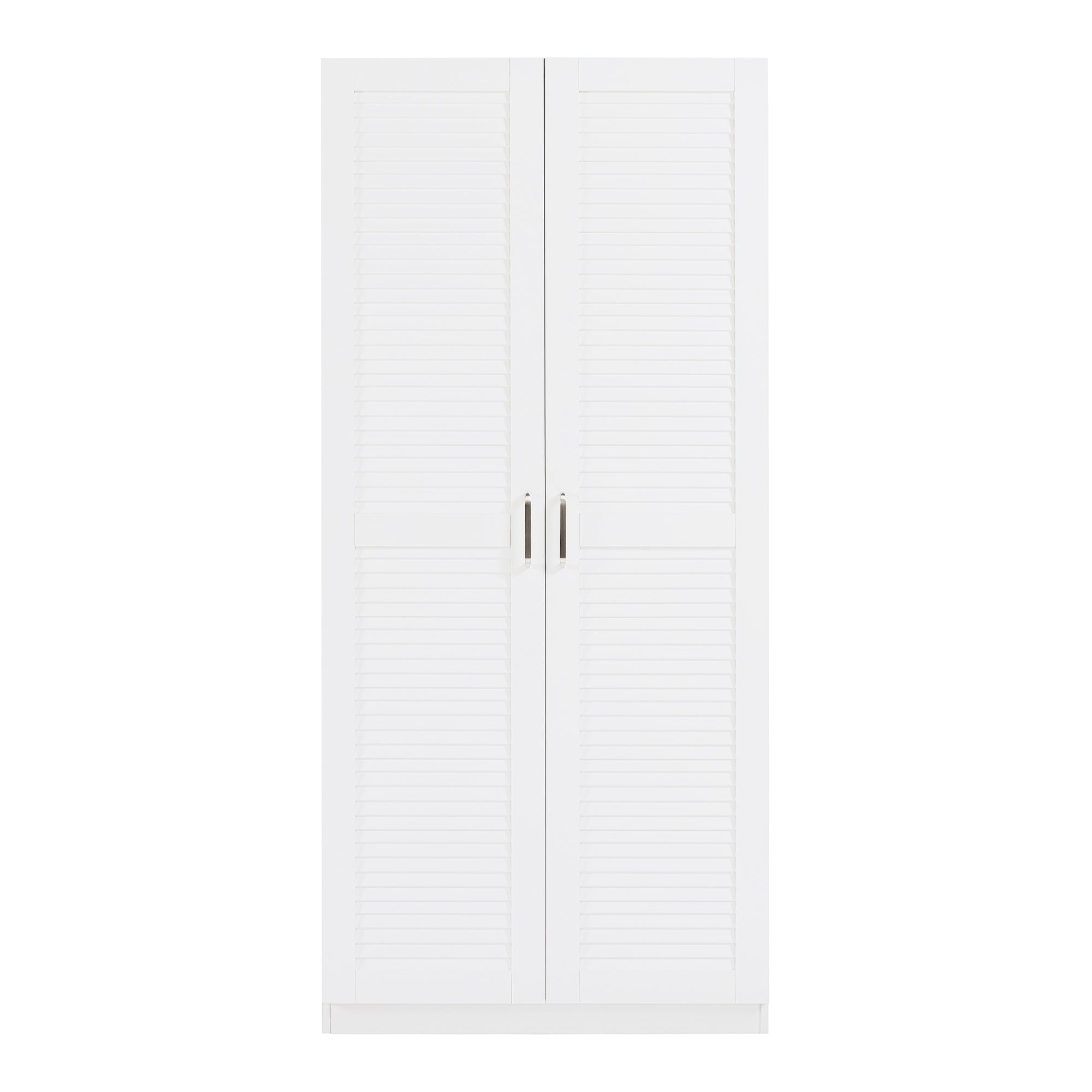 Armadio Guardaroba Finning con Ante a Persiana 176 x 80 x 52 cm Bianco [en.casa]