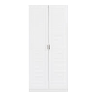 Armadio Guardaroba Finning con Ante a Persiana 176 x 80 x 52 cm Bianco [en.casa]