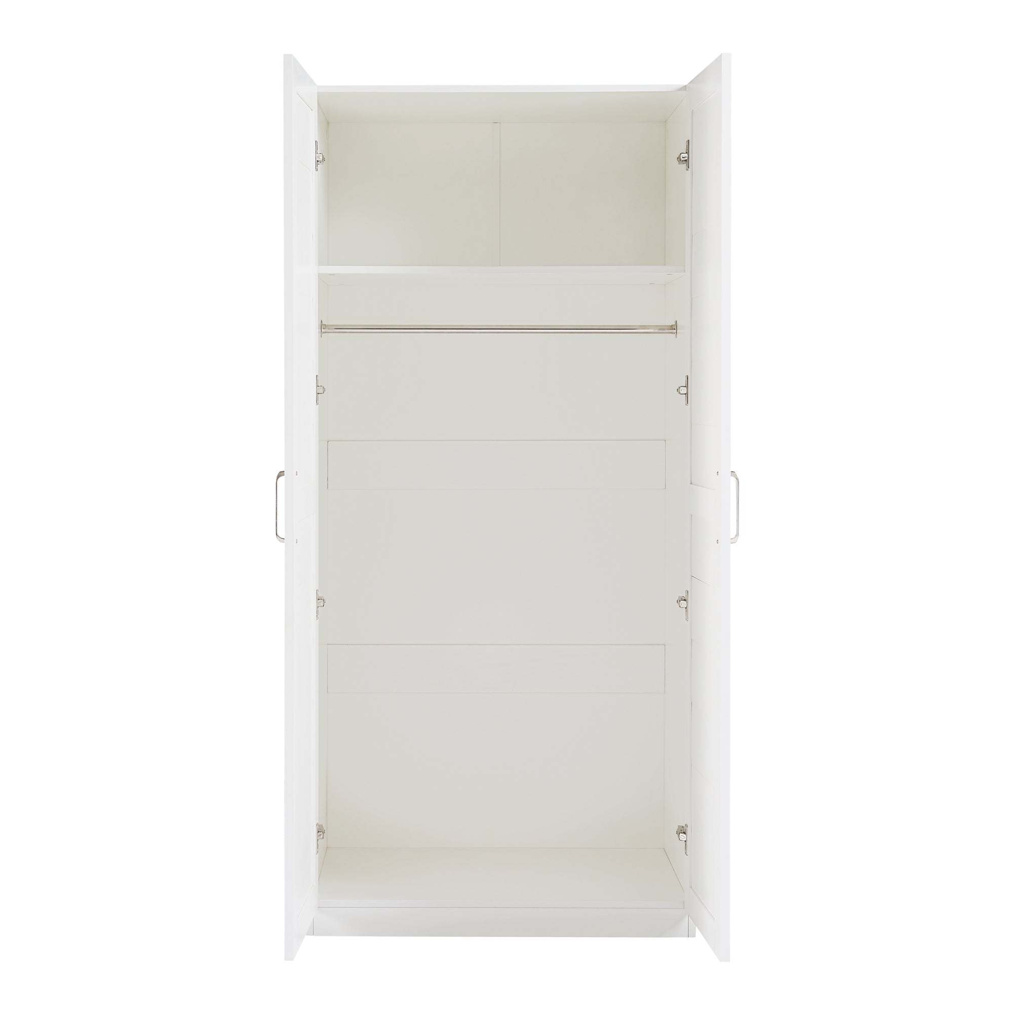 Armadio Guardaroba Finning con Ante a Persiana 176 x 80 x 52 cm Bianco [en.casa]