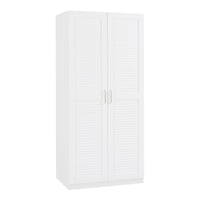 Armadio Guardaroba Finning con Ante a Persiana 176 x 80 x 52 cm Bianco [en.casa]