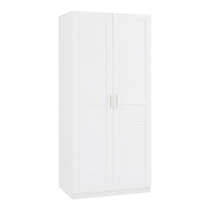 Armadio Guardaroba Finning con Ante a Persiana 176 x 80 x 52 cm Bianco [en.casa]