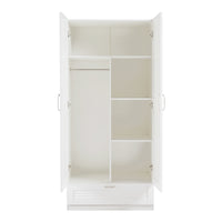 Armadio Guardaroba Finning con Ante a Persiana e Cassetto 176 x 80 x 52 cm Bianco [en.casa]