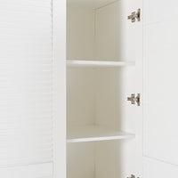 Armadio Guardaroba Finning con Ante a Persiana e Cassettiera 176 x 120 x 52 cm Bianco [en.casa]