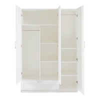 Armadio Guardaroba Finning con Ante a Persiana e Cassetto 176 x 120 x 52 cm Bianco [en.casa]