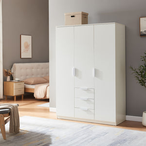 Armadio Guardaroba Eiselfing con Scomparti e Cassetti 176 x 120 x 52 cm Bianco [en.casa]