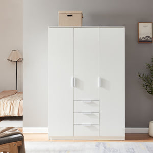 Armadio Guardaroba Eiselfing con Scomparti e Cassetti 176 x 120 x 52 cm Bianco [en.casa]