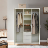 Armadio Guardaroba Eiselfing con Scomparti e Cassetti 176 x 120 x 52 cm Bianco [en.casa]