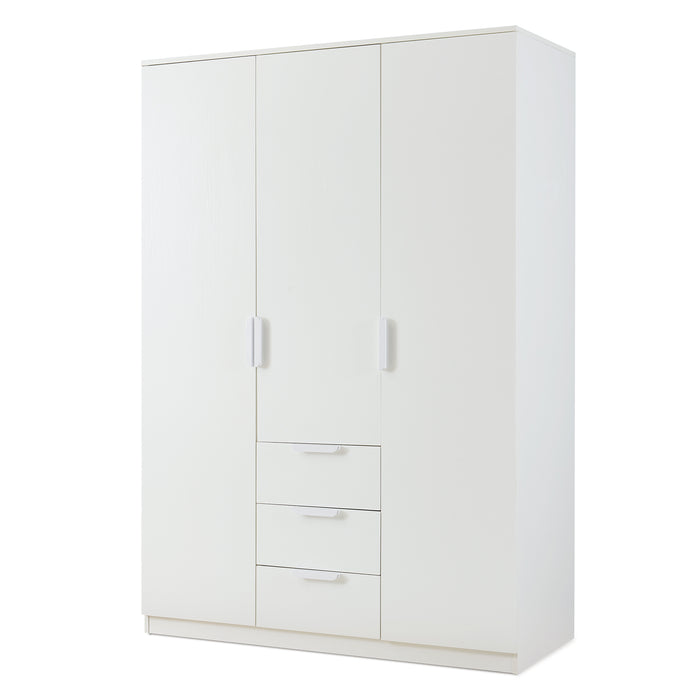 Armadio Guardaroba Eiselfing con Scomparti e Cassetti 176 x 120 x 52 cm Bianco [en.casa]