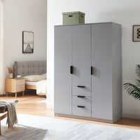 Armadio Guardaroba Eiselfing con Scomparti e Cassetti 176 x 120 x 52 cm Grigio [en.casa]