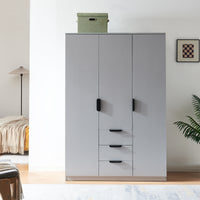 Armadio Guardaroba Eiselfing con Scomparti e Cassetti 176 x 120 x 52 cm Grigio [en.casa]