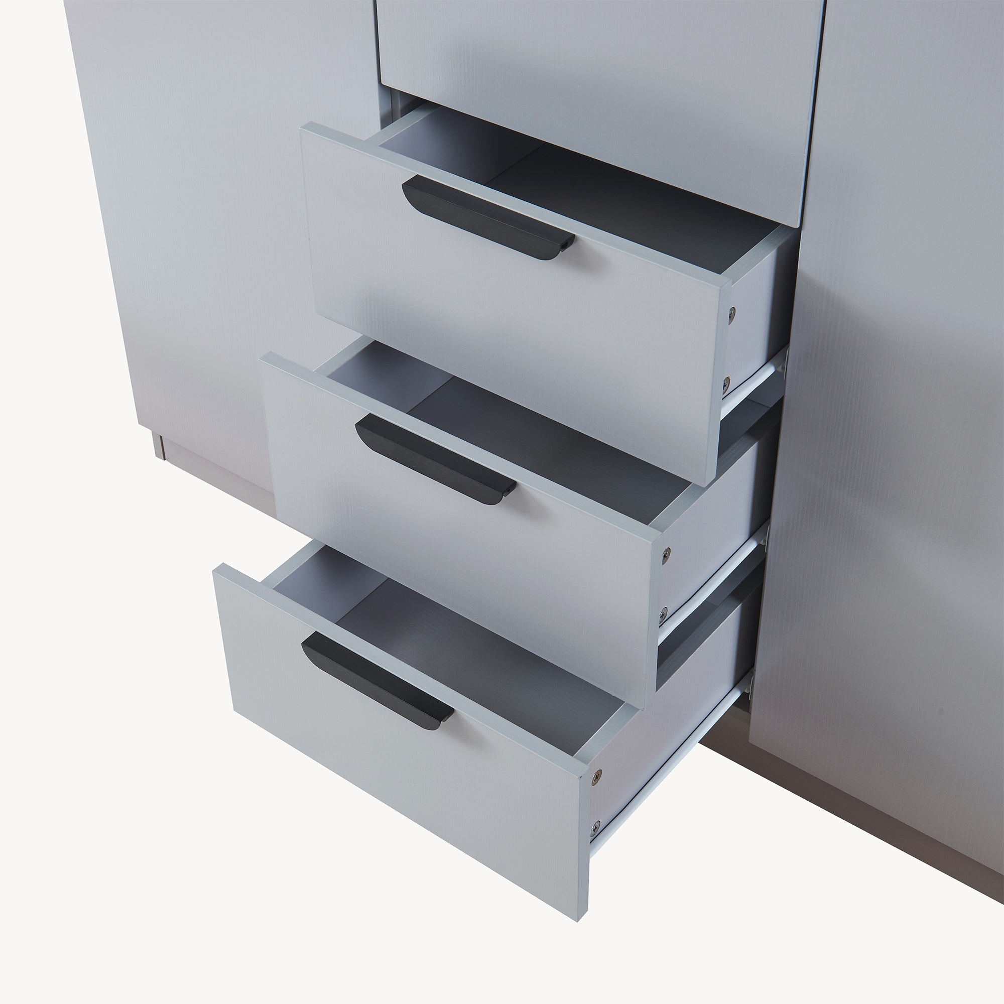 Armadio Guardaroba Eiselfing con Scomparti e Cassetti 176 x 120 x 52 cm Grigio [en.casa]