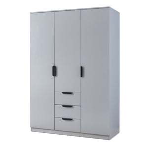 Armadio Guardaroba Eiselfing con Scomparti e Cassetti 176 x 120 x 52 cm Grigio [en.casa]
