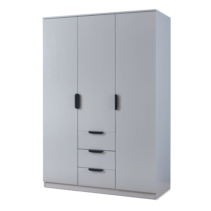Armadio Guardaroba Eiselfing con Scomparti e Cassetti 176 x 120 x 52 cm Grigio [en.casa]