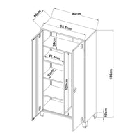 Armadio Hankasalmi per Guardaroba 180 x 90 x 40 cm Acciaio Bianco [en.casa]