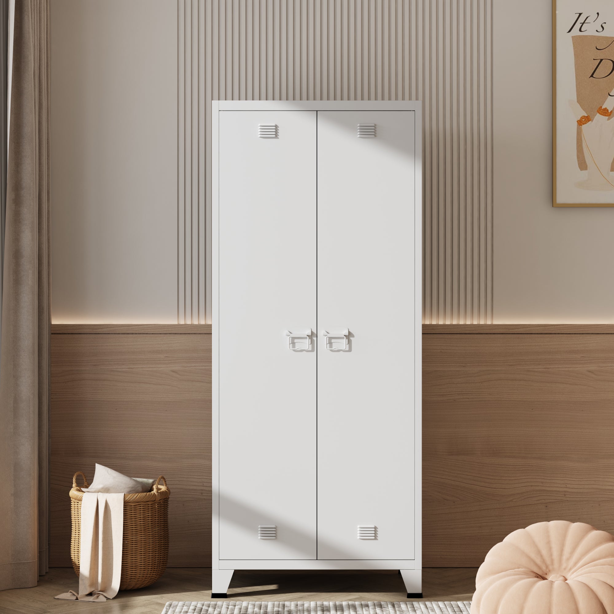 Armadio Hankasalmi per Guardaroba 180 x 90 x 40 cm Acciaio Bianco [en.casa]