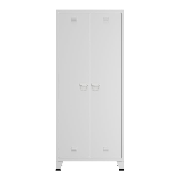 Armadio Hankasalmi per Guardaroba 180 x 90 x 40 cm Acciaio Bianco [en.casa]