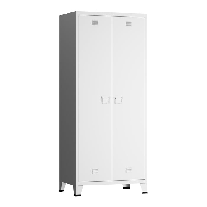 Armadio Hankasalmi per Guardaroba 180 x 90 x 40 cm Acciaio Bianco [en.casa]