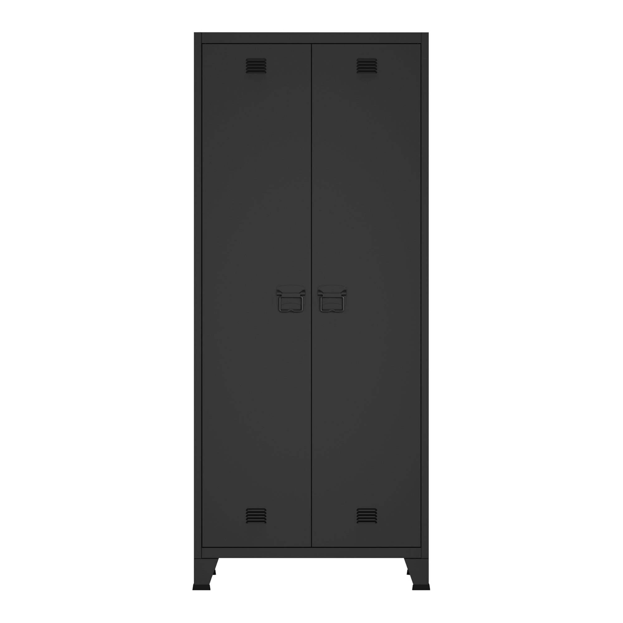Armadio Hankasalmi per Guardaroba 180 x 90 x 40 cm Acciaio Nero [en.casa]
