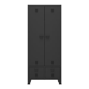 Armadio Hankasalmi per Guardaroba con Cassetti 180 x 90 x 40 cm Acciaio Nero [en.casa]