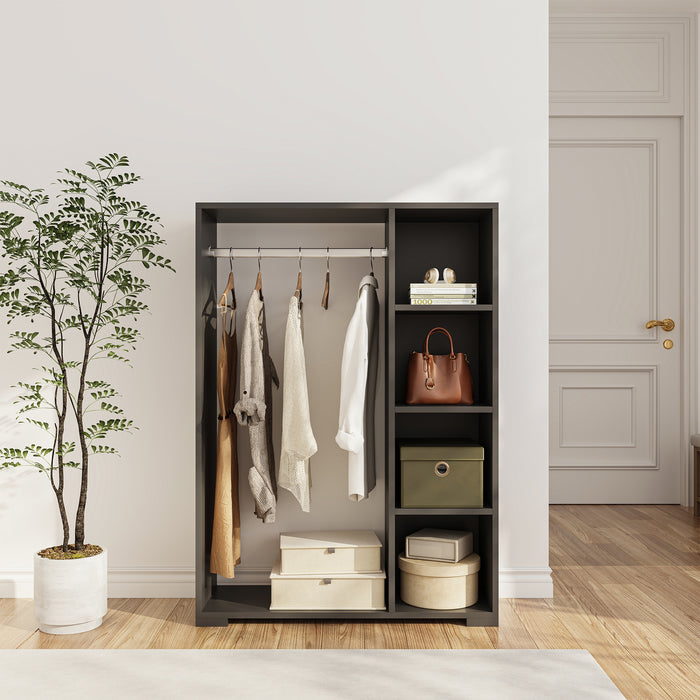 Armadietto Aperto per Guardaroba Nesbyen - Antracite [en.casa]