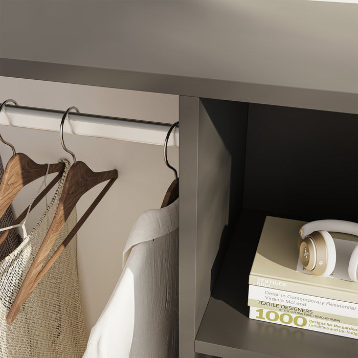 Armadietto Aperto per Guardaroba Nesbyen - Antracite [en.casa]