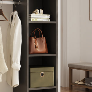 Armadietto Aperto per Guardaroba Nesbyen - Antracite [en.casa]