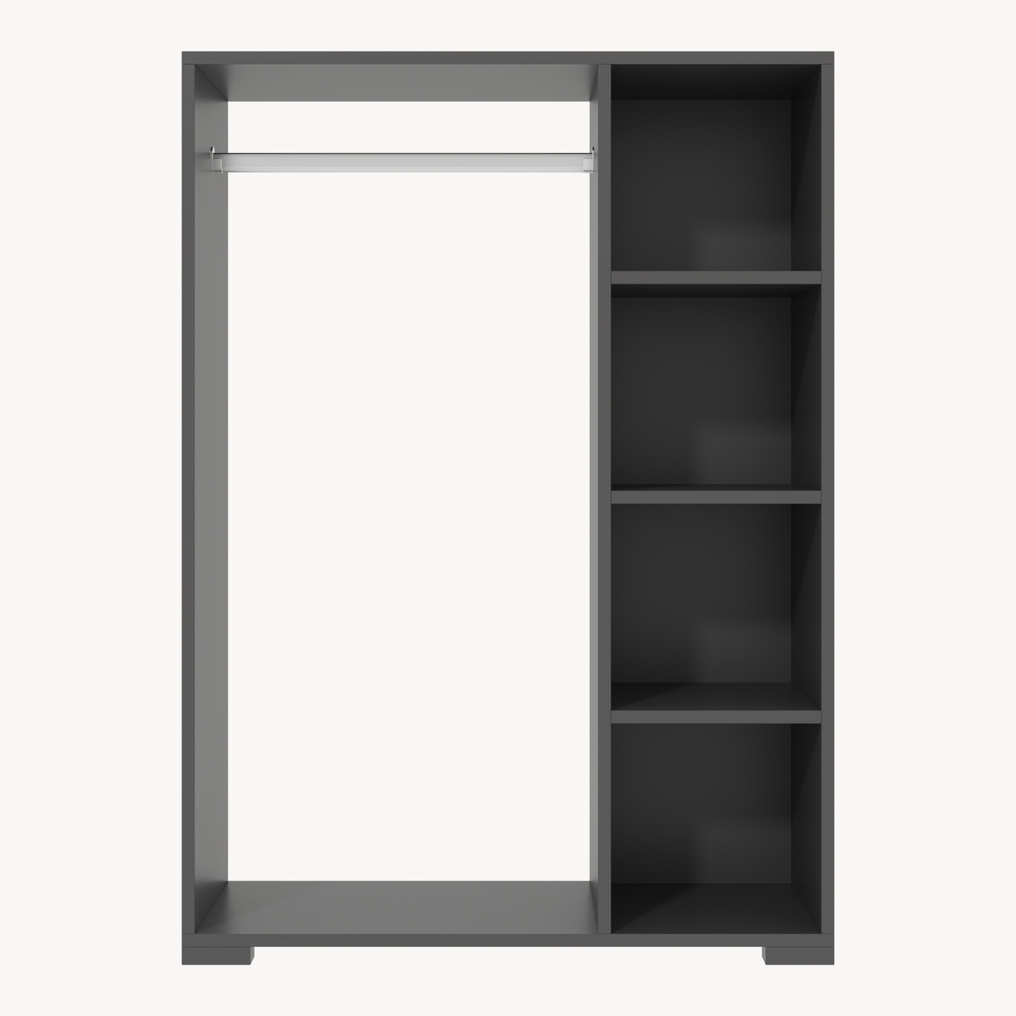 Armadietto Aperto per Guardaroba Nesbyen - Antracite [en.casa]
