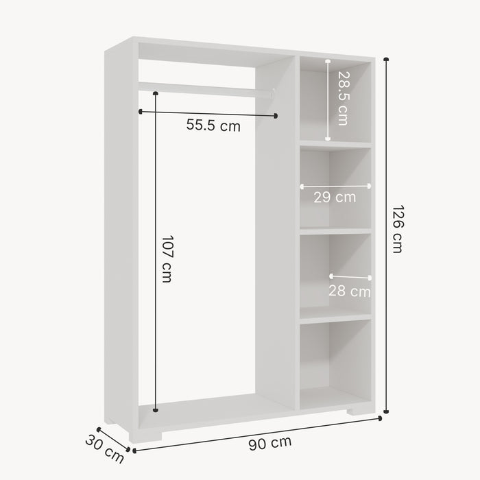 Armadietto Aperto per Guardaroba Nesbyen - Bianco [en.casa]