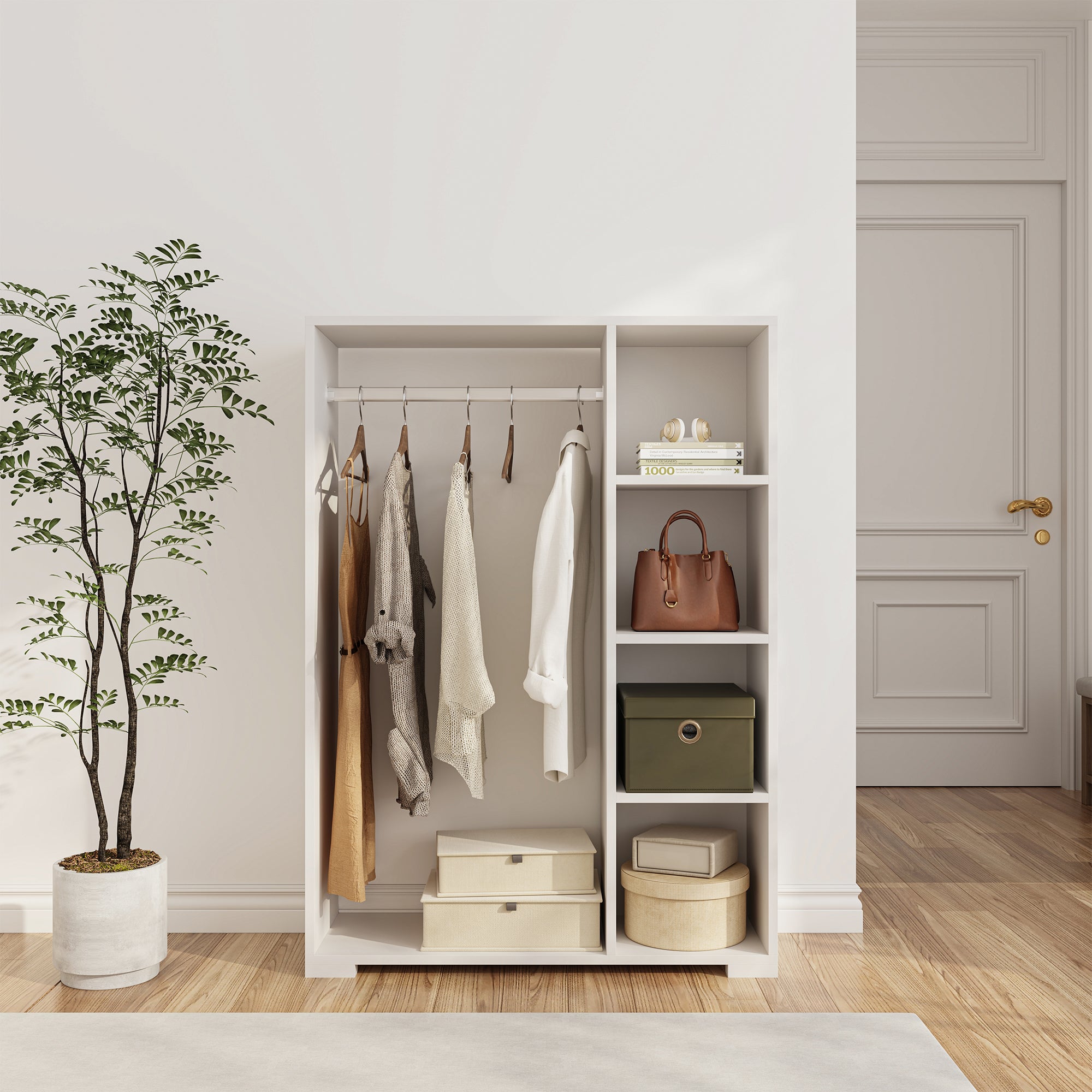 Armadietto Aperto per Guardaroba Nesbyen - Bianco [en.casa]