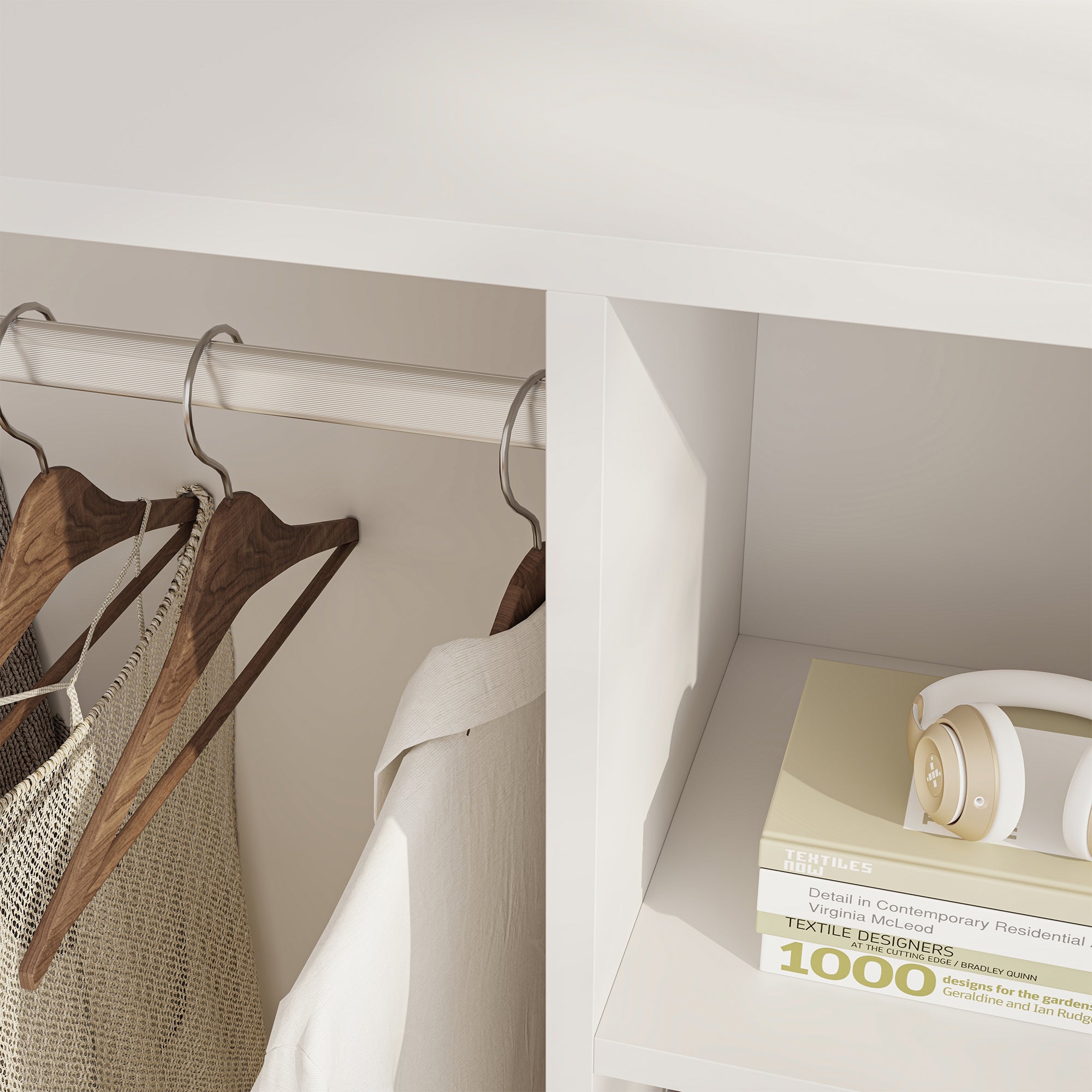 Armadietto Aperto per Guardaroba Nesbyen - Bianco [en.casa]