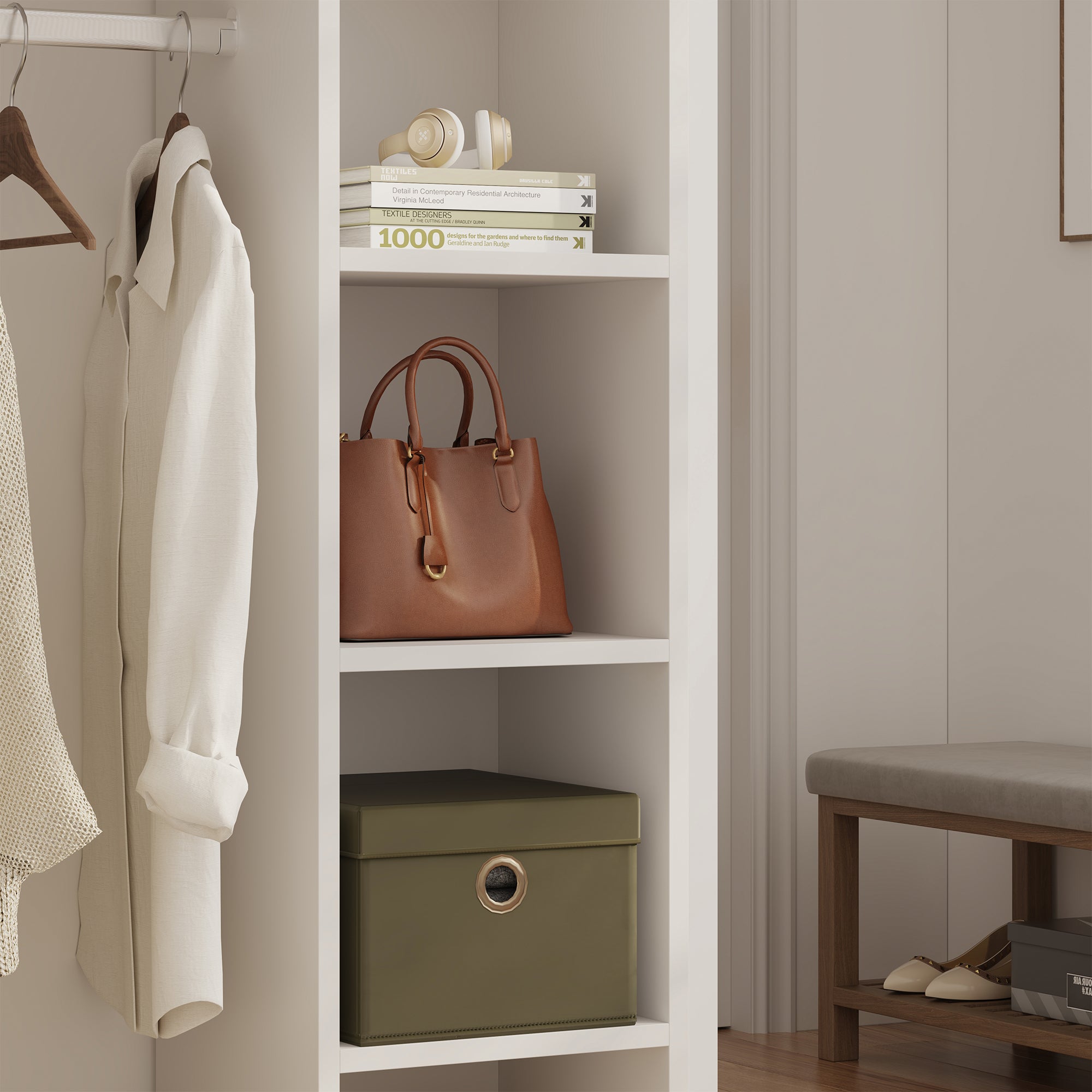 Armadietto Aperto per Guardaroba Nesbyen - Bianco [en.casa]