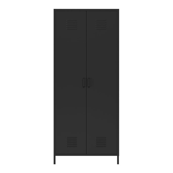 Scaffale 180 x 76 x 50 cm mobiletto portaoggetti in metallo nero opaco 03_0008916