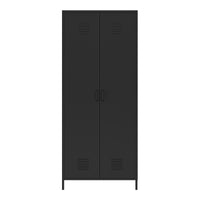 Armadio Seinäjoki per Guardaroba in Acciaio 180 x 76 x 50 cm - Nero Opaco [en.casa]