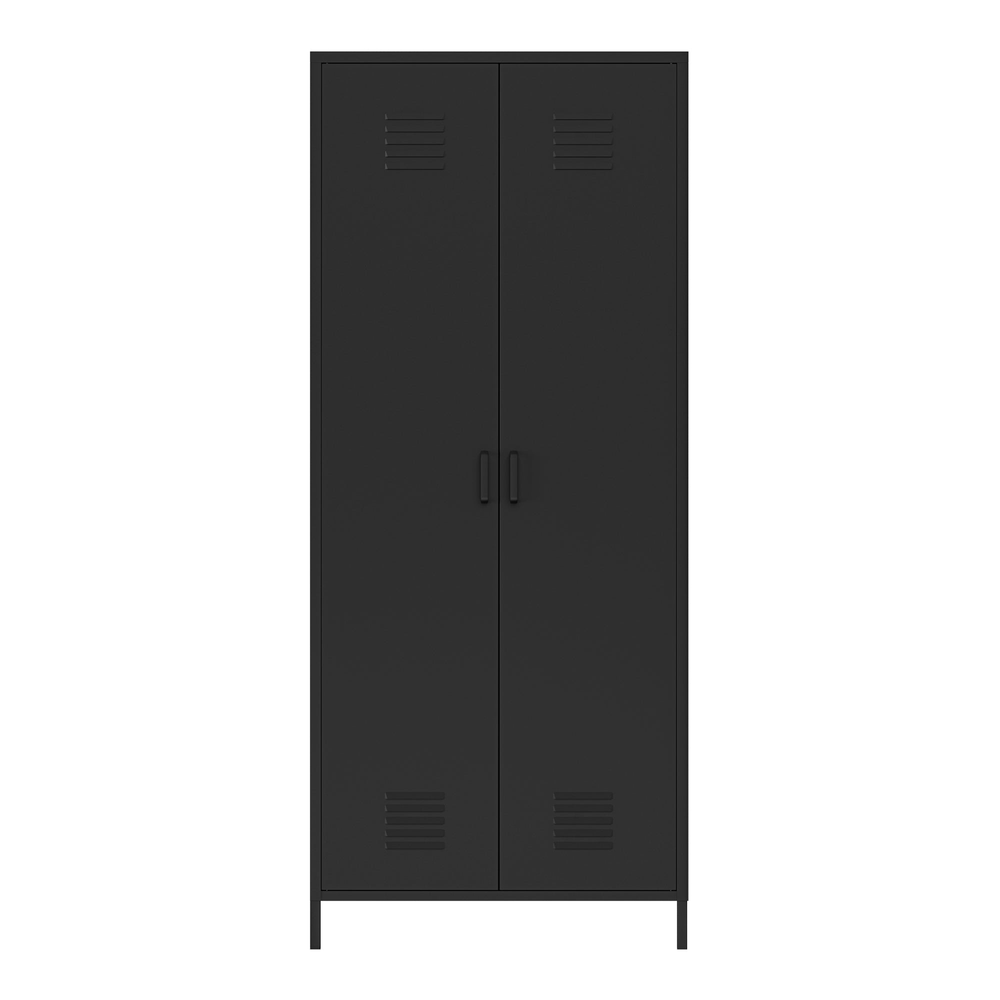 Armadio Seinäjoki per Guardaroba in Acciaio 180 x 76 x 50 cm - Nero Opaco [en.casa]