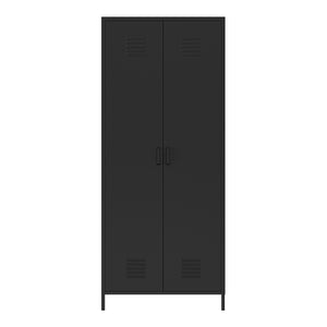 Armadio Seinäjoki per Guardaroba in Acciaio 180 x 76 x 50 cm - Nero Opaco [en.casa]