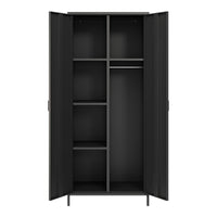 Armadio Seinäjoki per Guardaroba in Acciaio 180 x 76 x 50 cm - Nero Opaco [en.casa]