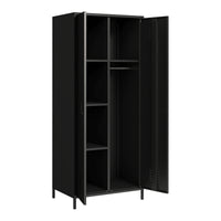 Armadio Seinäjoki per Guardaroba in Acciaio 180 x 76 x 50 cm - Nero Opaco [en.casa]