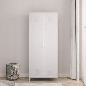 Armadio Seinäjoki per Guardaroba in Acciaio 180 x 76 x 50 cm - Bianco [en.casa]