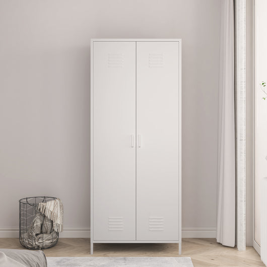 Armadio Seinäjoki per Guardaroba in Acciaio 180 x 76 x 50 cm - Bianco [en.casa]