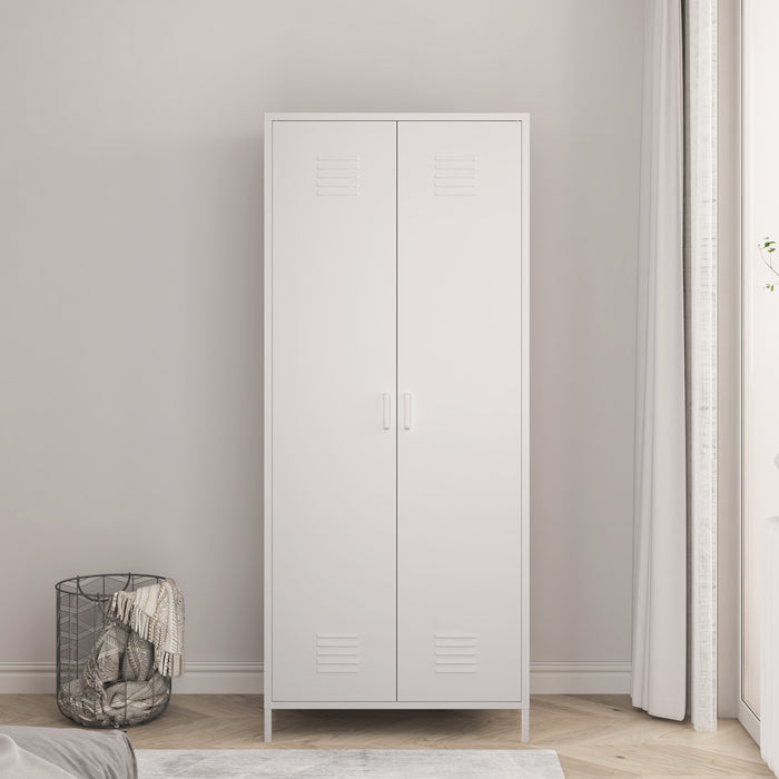 Armadio Seinäjoki per Guardaroba in Acciaio 180 x 76 x 50 cm - Bianco [en.casa]