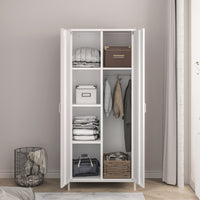 Armadio Seinäjoki per Guardaroba in Acciaio 180 x 76 x 50 cm - Bianco [en.casa]