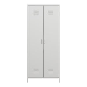 Armadio Seinäjoki per Guardaroba in Acciaio 180 x 76 x 50 cm - Bianco [en.casa]
