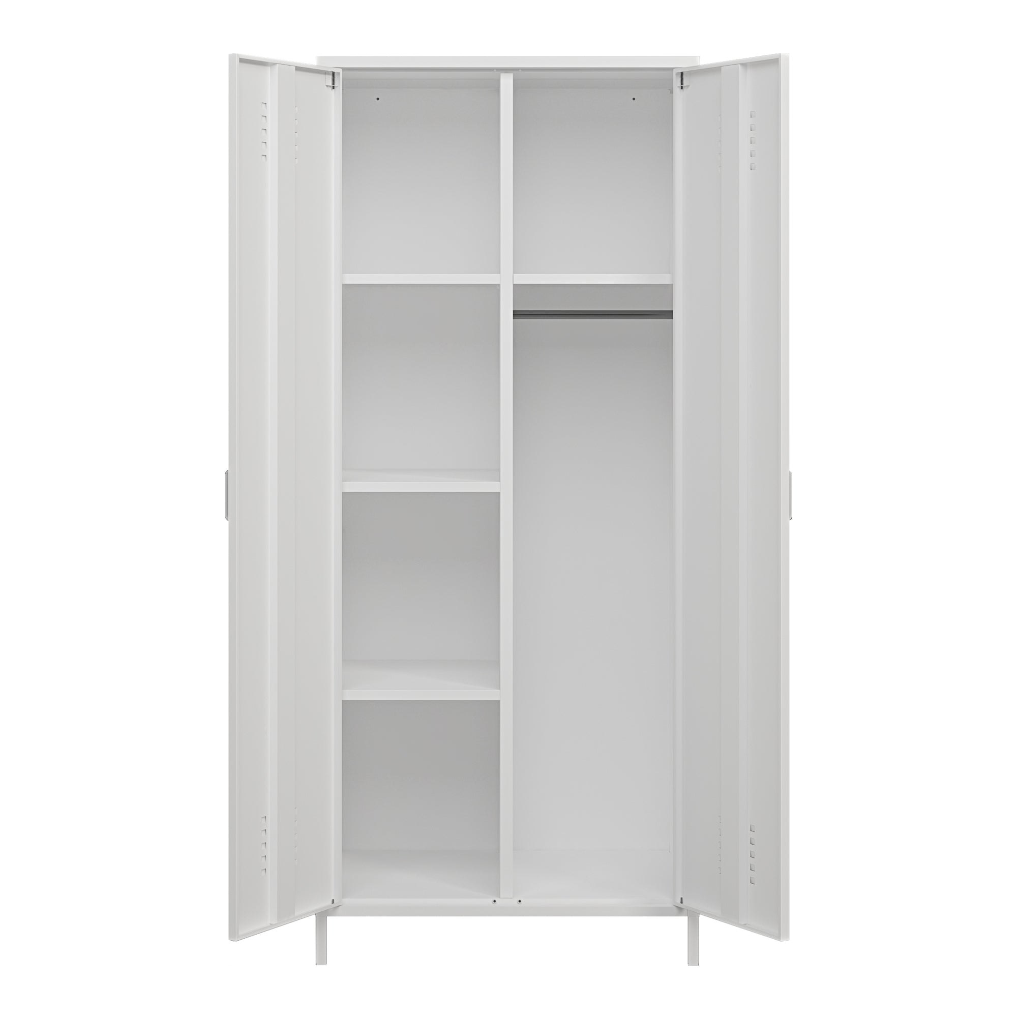 Armadio Seinäjoki per Guardaroba in Acciaio 180 x 76 x 50 cm - Bianco [en.casa]