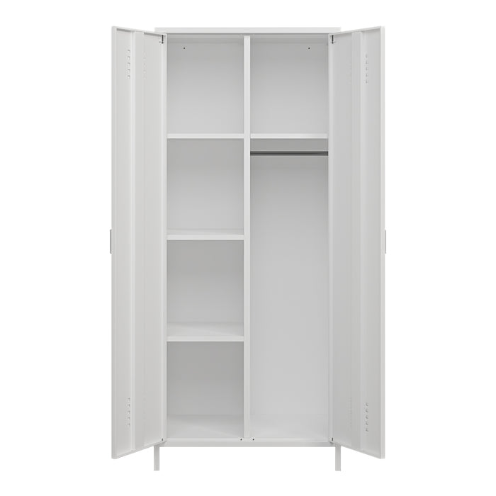 Armadio Seinäjoki per Guardaroba in Acciaio 180 x 76 x 50 cm - Bianco [en.casa]