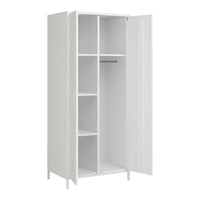 Armadio Seinäjoki per Guardaroba in Acciaio 180 x 76 x 50 cm - Bianco [en.casa]