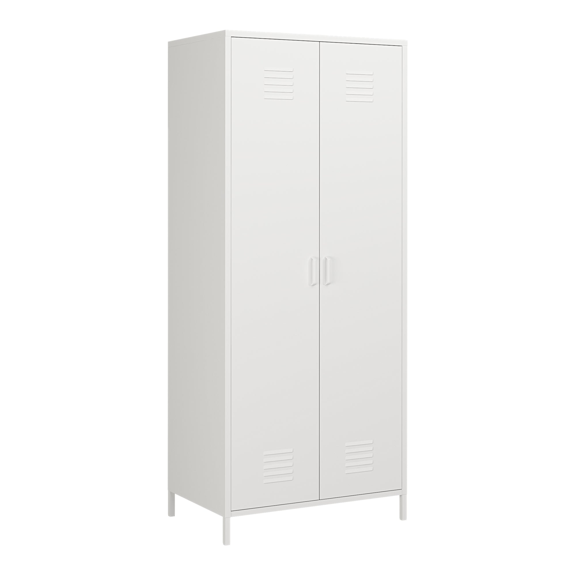 Armadio Seinäjoki per Guardaroba in Acciaio 180 x 76 x 50 cm - Bianco [en.casa]