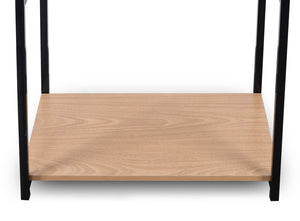 Rack con ripiano per scarpe in metallo e legno marrone nero 19_0000491