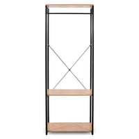 Rack con ripiano per scarpe in metallo e legno marrone nero 19_0000491